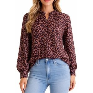 NWT‎ GENERATION LOVE Noa Blouse in Speckled Leopard Animal Print Size Small